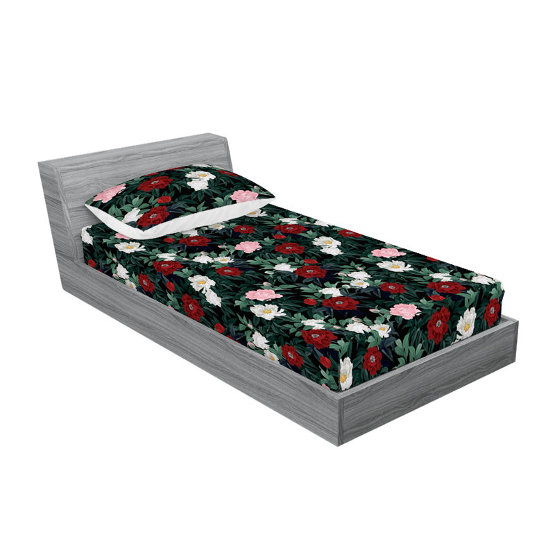 Drap-housse et taies décoratives 3 pièces Ambesonne, Ensemble de draps pour lit simple avec 1 taie d'or