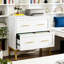 2 classeurs latéraux au design élégant blanc et doré, tiroirs entièrement extensibles, surface de travail de 31,4 po x P 15,7 po pour les décorations, verrouillage intégré, solution d'assemblage facile, finition avec garniture, surface-133527297
