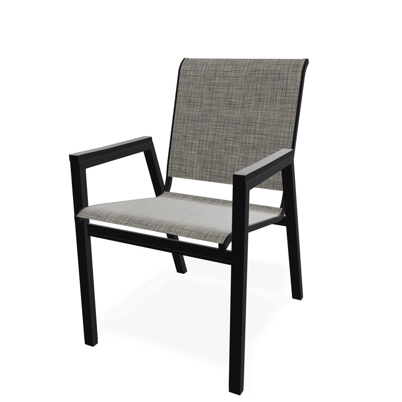 Bazza Outdoor Dining Chair, Storm, Black