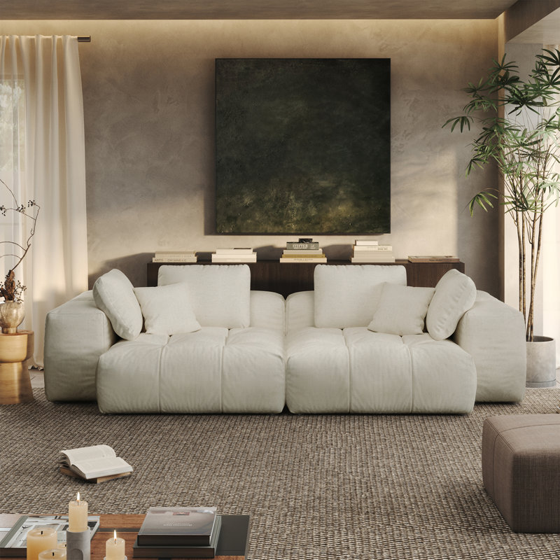 Manistique 108'' Upholstered Cloud Modular Sectional Sofa