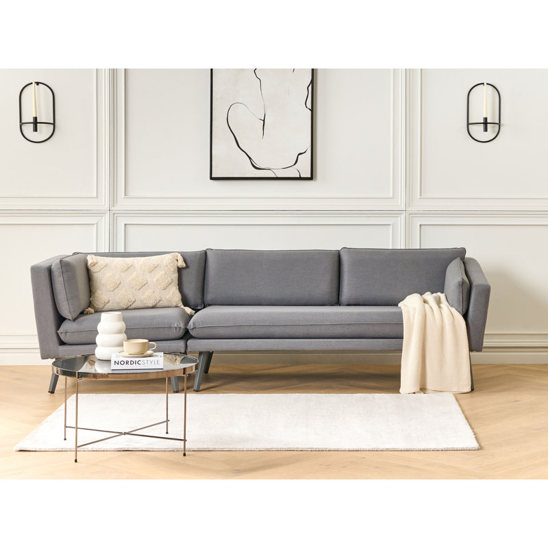 Sawyerville 243cm Wide Rectangle Patio Sofa with Cushions, Grey