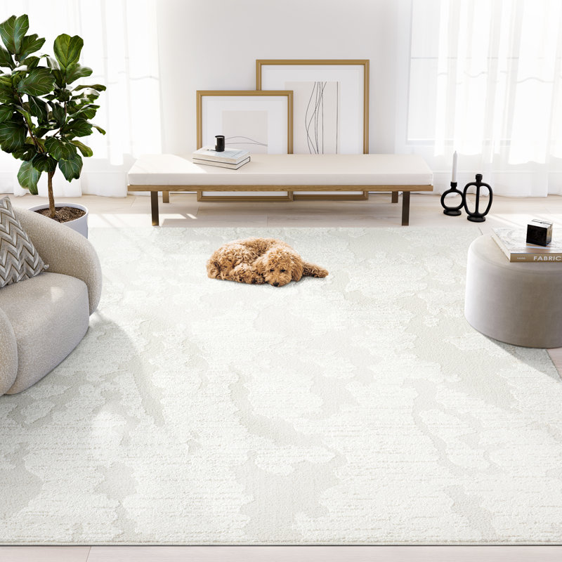 Tapis crème abstrait Abani Rugs Olessja Collection NOM100A, Rectangle 7 pi 9 po x 10 pi 2 po
