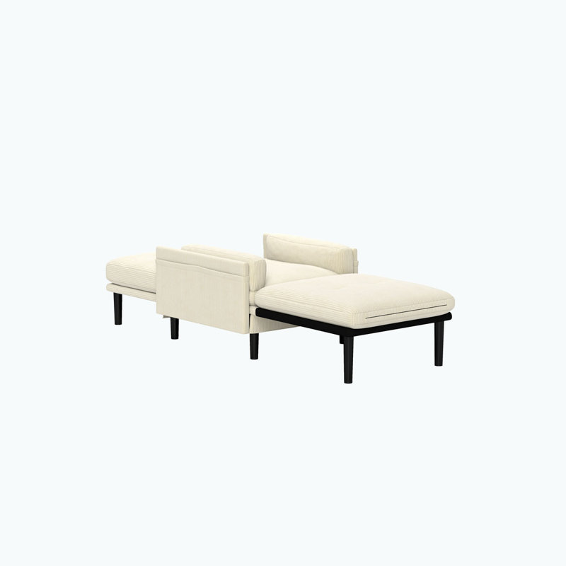 Convertible Armchair, Ivory Velvet