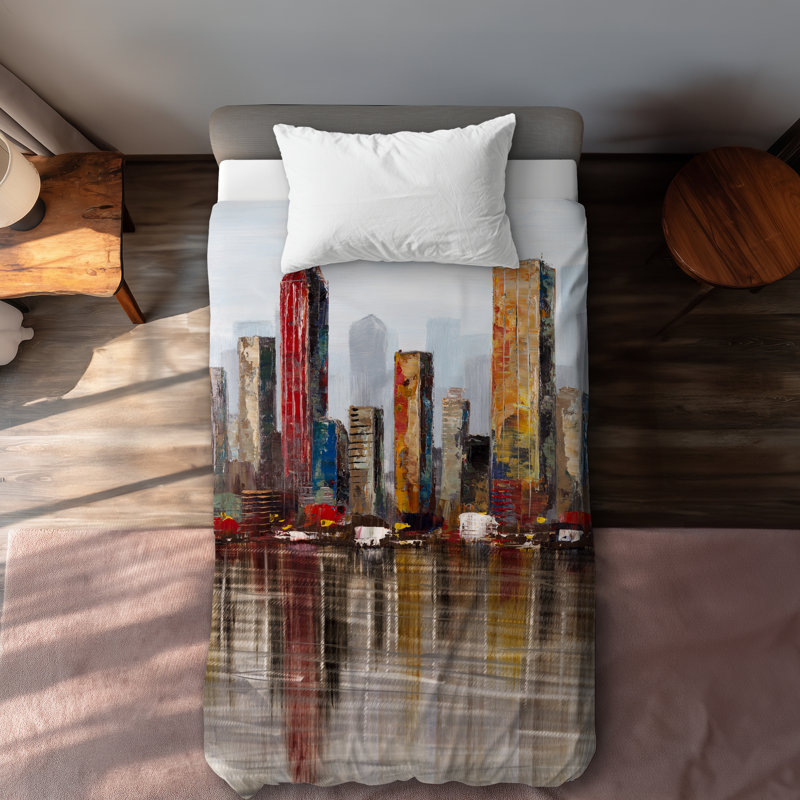 Rust Looking City Industrial Cities Duvet Cover | Home Decor