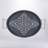 Gray-washed metal-inlay oval tray with handles