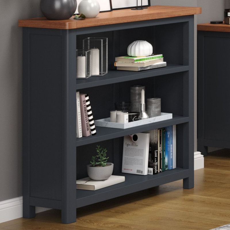 Aulay Tall Bookcase, Midnight Blue, Adjustable Shelves, 90cm H x 90cm W x 30cm D