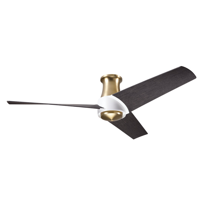 Ambit 56'' Ceiling Fan, Ebony, Satin Brass/Matte White, Wall/Remote Combo Controls