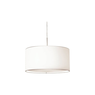 Suspension à 3 lumières de 50,8 cm (20 po), abat-jour en lin blanc
