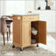 Chariot de cuisine d'intérieur en bambou compact avec plateau en acier inoxydable