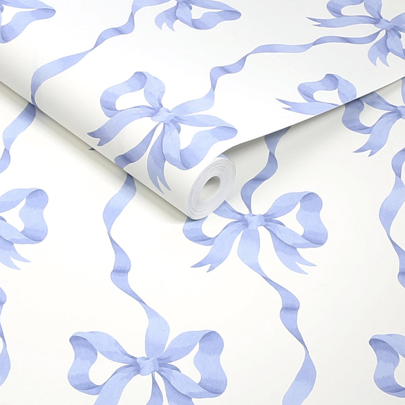 Cath Kidston Ribbon Bow Wallpaper, Blue