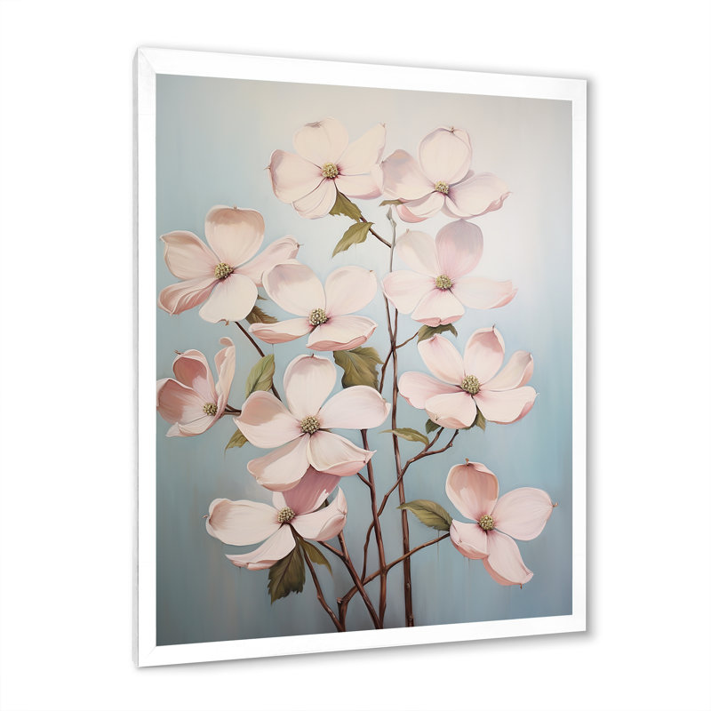 Impression de cornouiller blanc III - impression, H 40 po x l 30 po x P 1,5 po, Cadre photo blanc