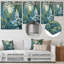 Bleu vert bleu fougère fond II - décoration murale florale en métal-92735993