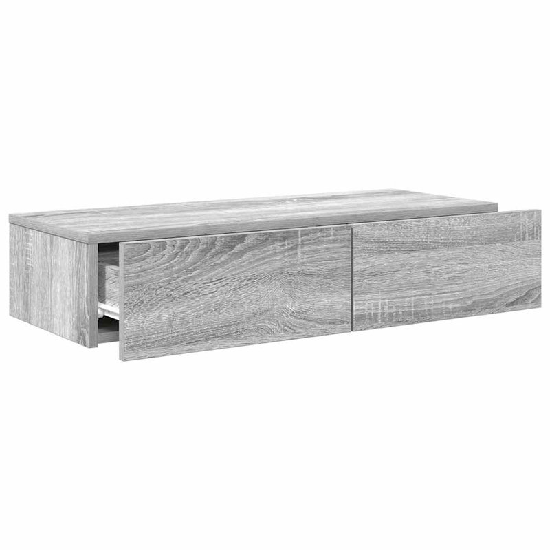 112-9 Wall Mounted Shelf, Grey/Sonoma, 17cm H x 80cm W x 33cm D