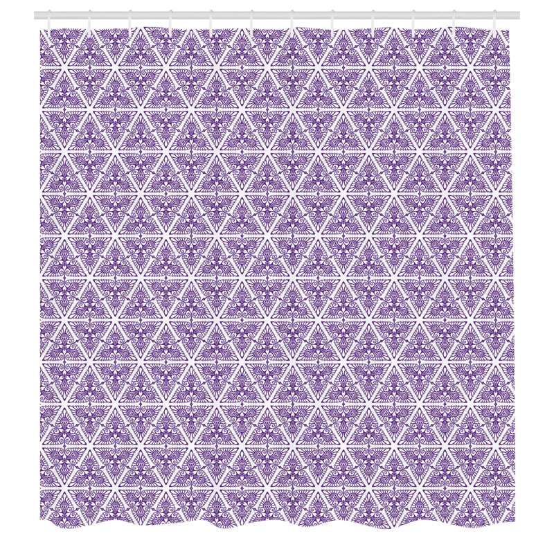 Ensemble de rideau de douche + crochets, Bleu violet, H 69 po x l 70 po