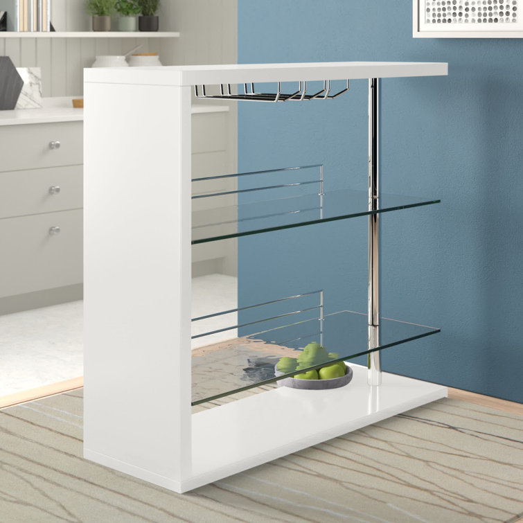 Kwesi Rectangular 2-shelf Bar Unit - Only Bar Included