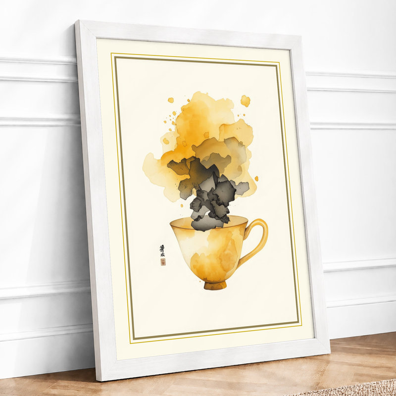 Steaming Tea Modern - Framed Print, A3 - 42.0 x 29.7 cm, White