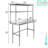 Open Base Stainless Steel Table with Double Tier Overshelf-64164861
