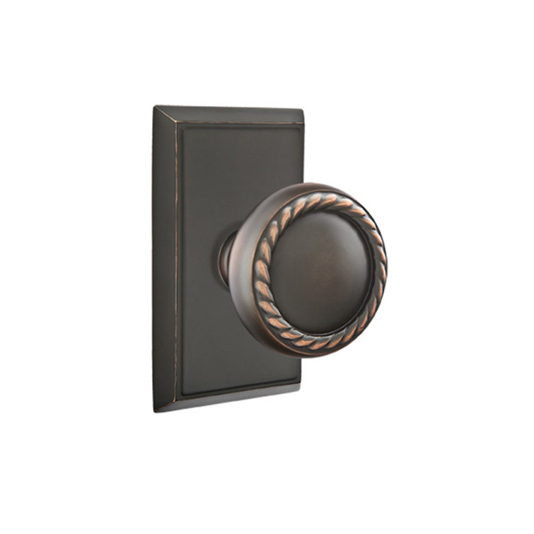 Privacy Rope Knob with Rectangular Rose
