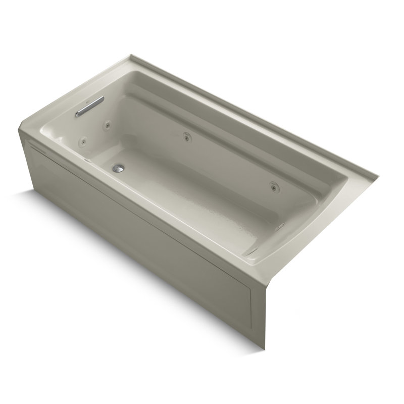 Archer Alcove 72" x 36" Whirpool Bathtub, Sandbar, Left