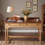 Bureau d'écriture en bois avec pieds de canette tournés et tiroirs de rangement