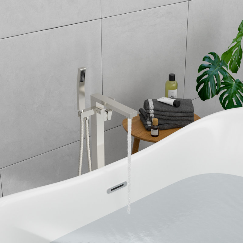 Floor Tub Spout with Diverter, Brushed Nickel