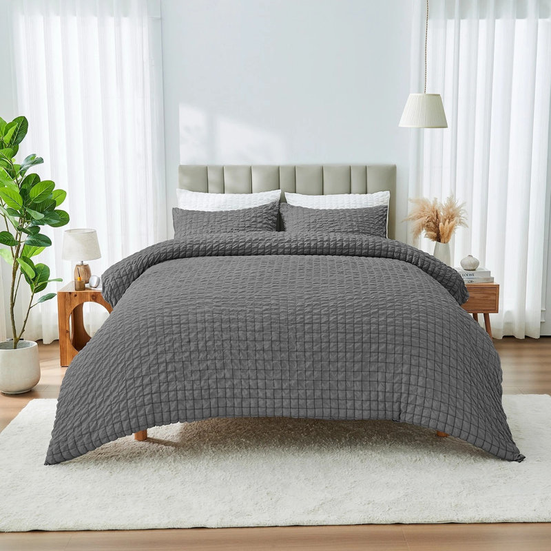 Polyester Duvet Cover Set, Full Duvet Cover + 2 Standard Pillowcases, NATURAL