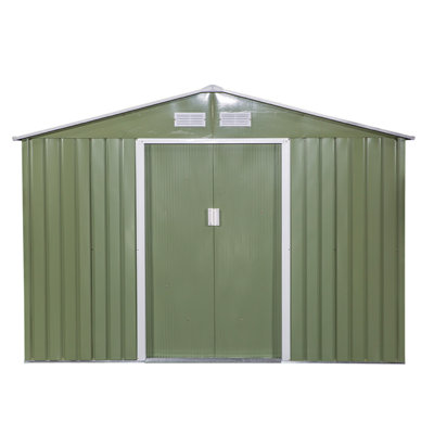 Spacious Canopy, Outdoor Storage Shed With Foundation, 4 Vents, And Double Sliding Doors For Backyard And Garden -  Engdash, Outdoor Canopies-039