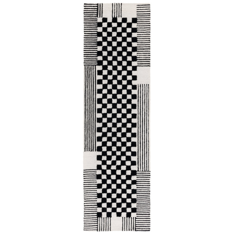 Tapis en laine Hertha, Tapis de couloir 2 pi 3 po x 8 pi