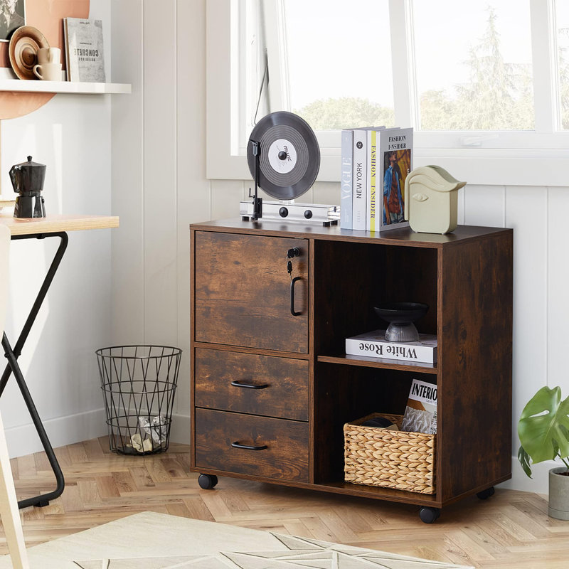 Beamond 3 Drawer Filing Cabinet, Brown