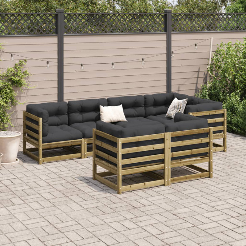 Kalossi 70cm Wide L-Shaped Patio Sofa, Black, Honey Brown