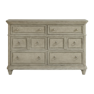 Commode 6 tiroirs Alcott Hill® Darothy en gris clair
