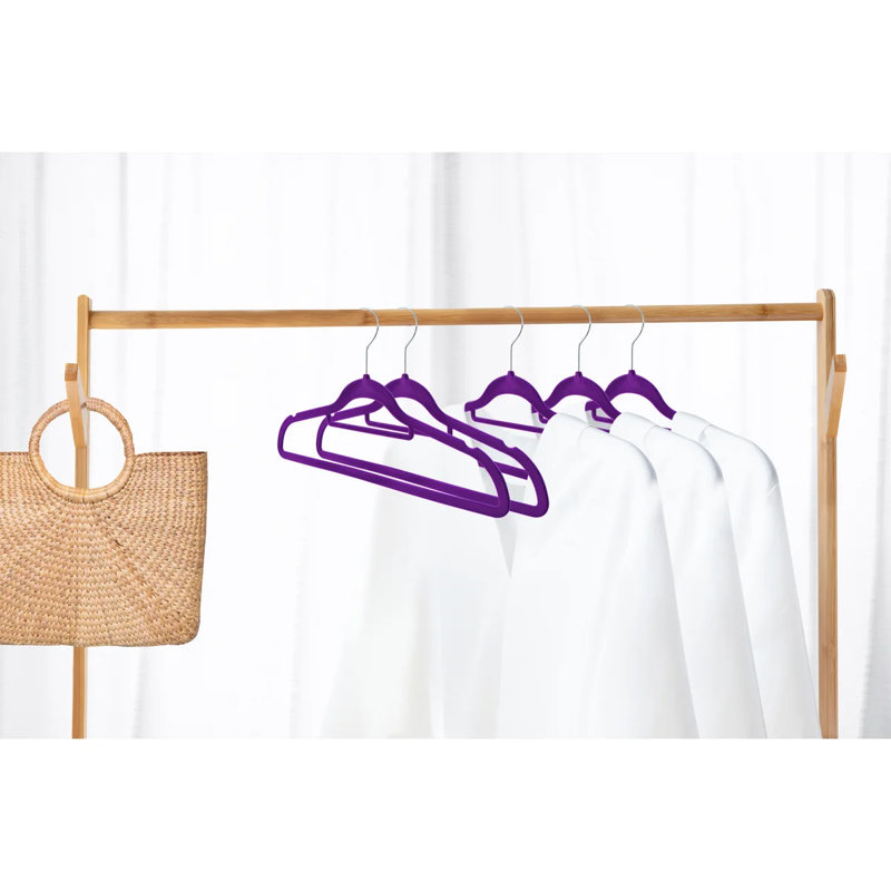 Cintre pour accessoires en velours Nickalus (ensemble de 120), Mauve