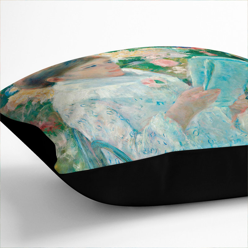 On A Balcony Square Throw Cushion, 40cm H x 40cm W x 15cm D, Black