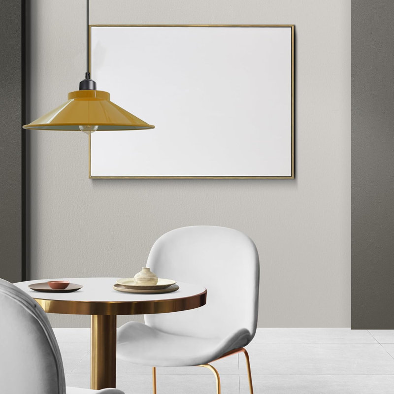 Modern Industrial Single Matte Cone Hanging Pendant Light - Adjustable Ceiling Fixture (E27), Yellow, No