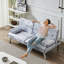 Modern Sofa Sofa Bed Velvet, 66" Loveseat Futon Sofa Bed With Removable Armrests, Adjustable Reliner Guest Bed Daybed