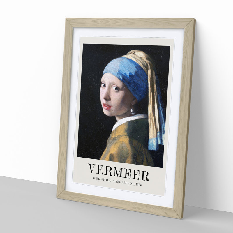 Girl With A Pearl Earring by Johannes Vermeer - Single Picture Frame Print, 65cm H x 48cm W x 2cm D, Oak Framed