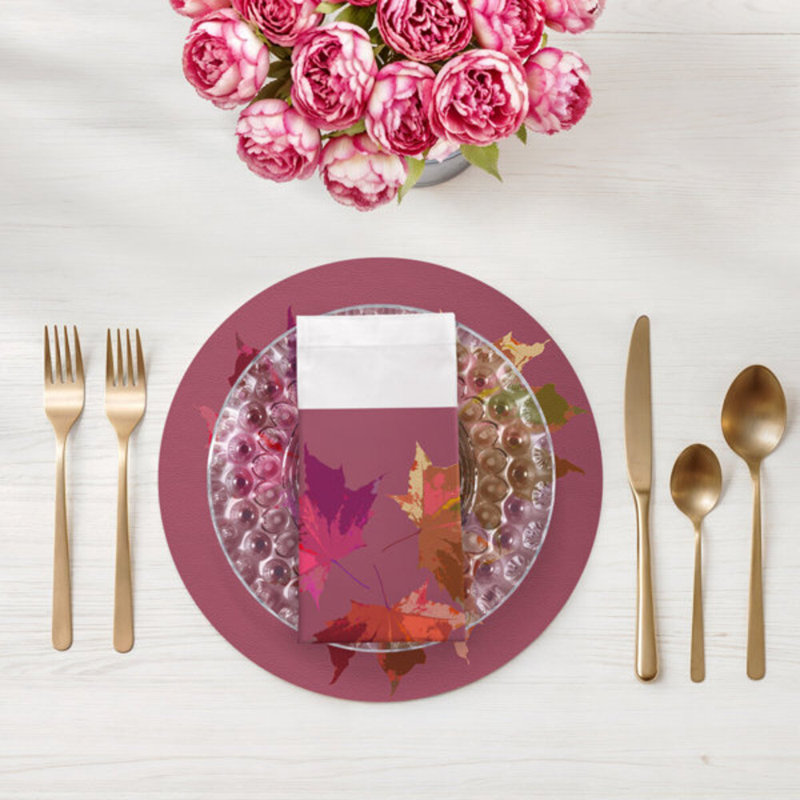 Serviettes de table en satin de coton, Mauve