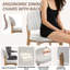 Chaises de salle à manger rembourrées en bois massif de style Mid-Century-1122236761