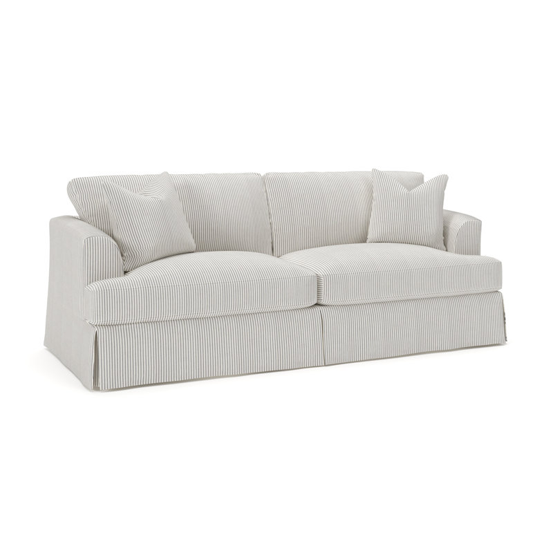 Lucia 92.5'' Slipcovered Sofa, Cruise Adrift