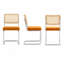 Chaises de salle à manger en rotin de 19,3 po de hauteur et structure en métal (ensemble de 4)-127658164-127658165