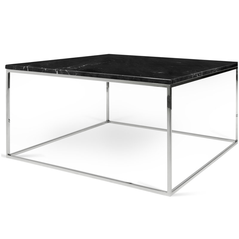 Tonya Frame End Table, Chrome, Black