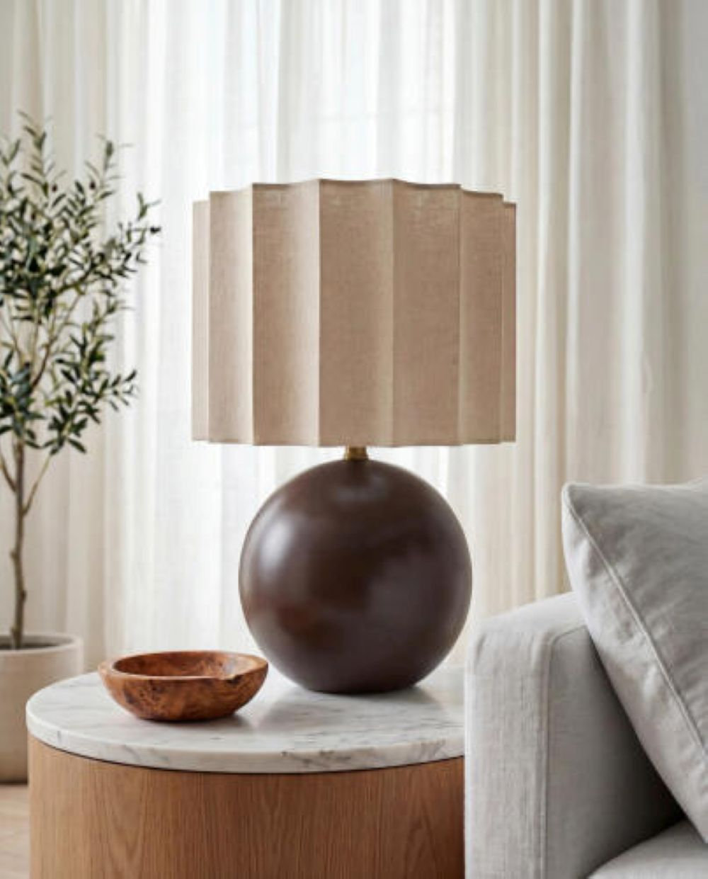 Laroche Ceramic Table Lamp, Brown