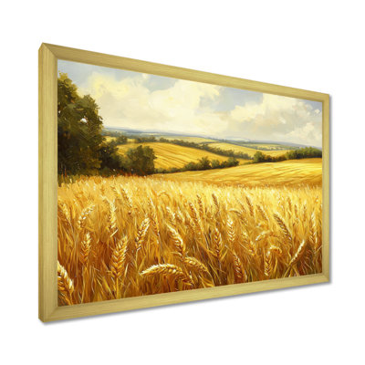 Paysage champêtre doré dans la lumière de l'été III - Art mural campagne