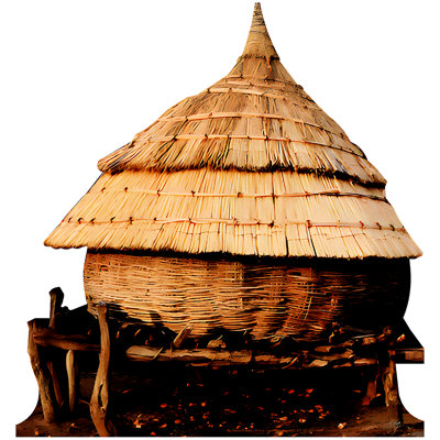 Cabane de paille en carton