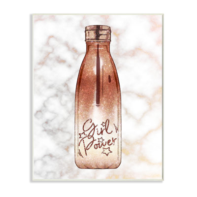 Girl Power Quote Fashion Bottle Over Marble