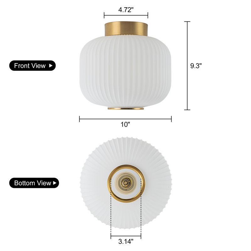 Pritee 1 - Light 10“ Flush Mount Light, Gold