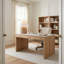 Thom Filicia Dumar 1 Light Bedroom Home Office Living Room Lamp In Blonde Rattan Finish With White Linen Shade