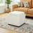 Stone Faux Leather Ottoman-33936100