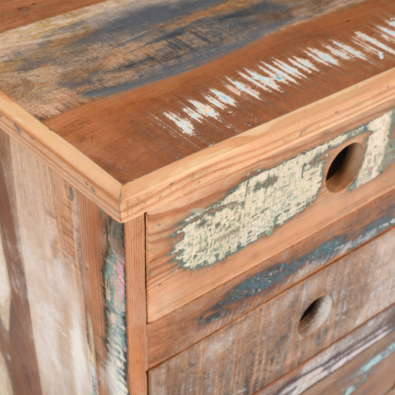 Eco-friendly Rustic Reclaimed Wood End Table With Storage