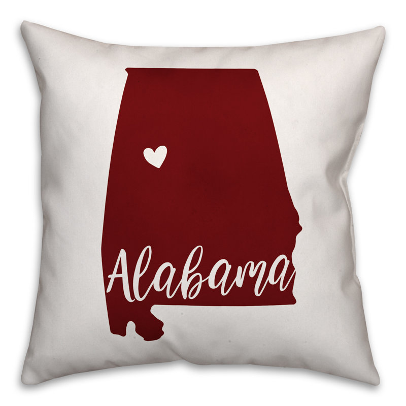  Coussin intérieur / extérieur Alabama State Pride Tuscaloosa Love